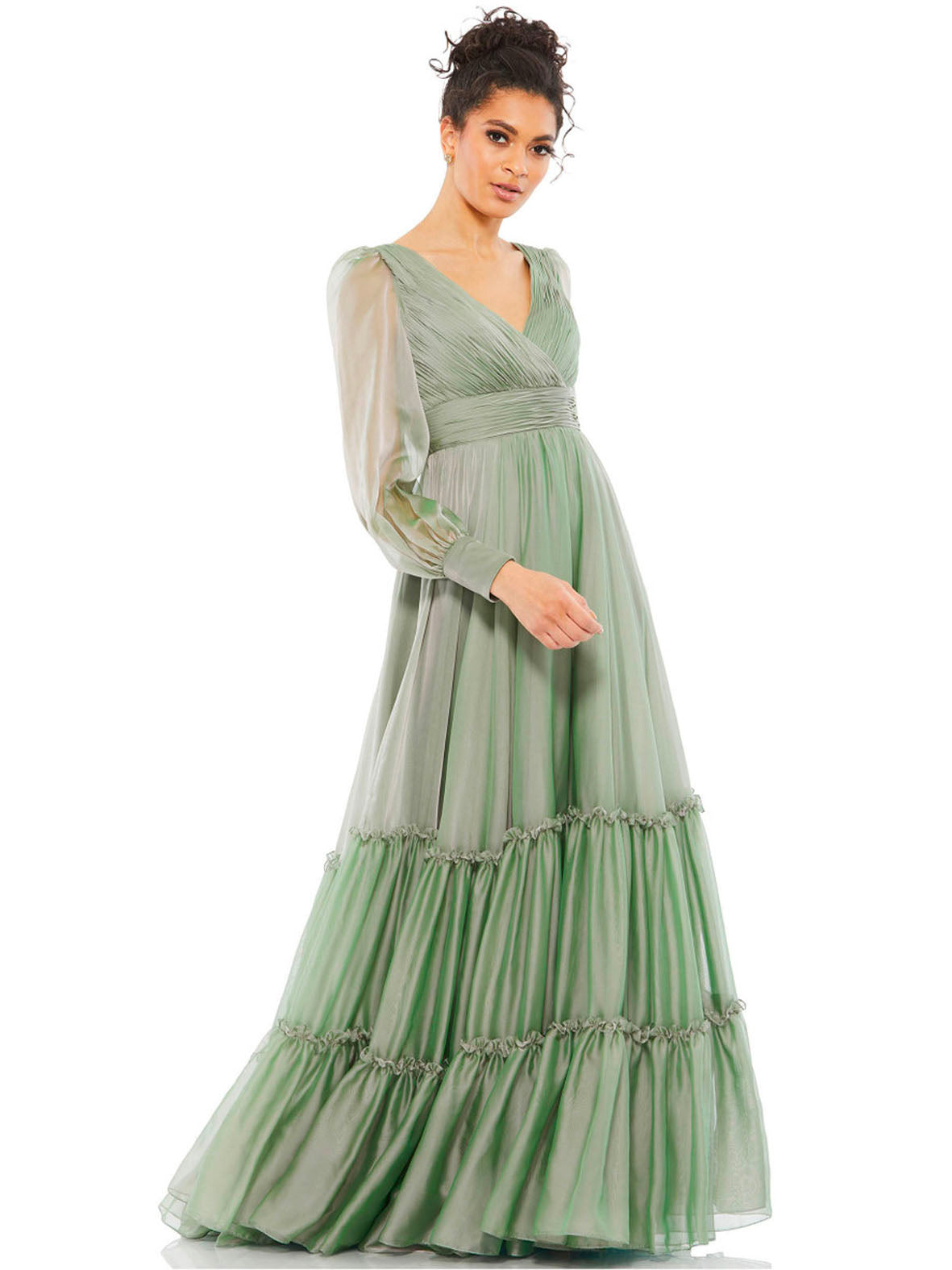 Vestidos con olanes largos hot sale