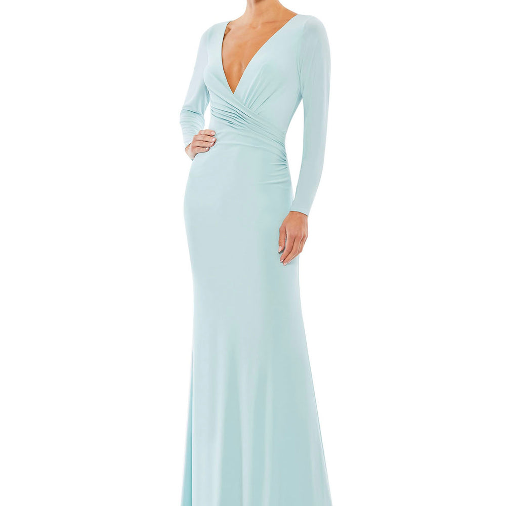 Vestido Celeste Manga Larga
